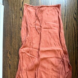 Madewell linen -Blend Drawstring Midi Skirt